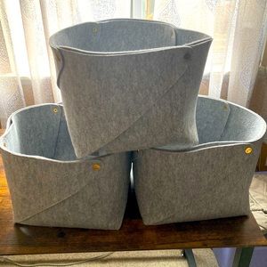 IKEA Pudda Grey Felt Storage Bins (set of 3)